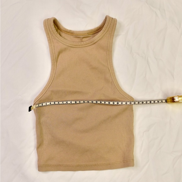 ZARA | Basic Halter Cropped Tank Top - Tan Beige - Picture 8 of 10